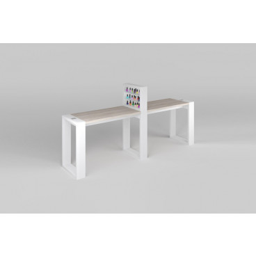 Двухместный маникюрный стол "Matrix" с подставкой для лаков