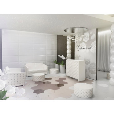 Мужское зеркало барбер "Гламрок" с полкой