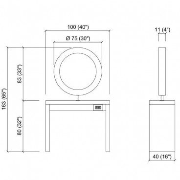 Зеркало парикмахерское "Monobert Wall"