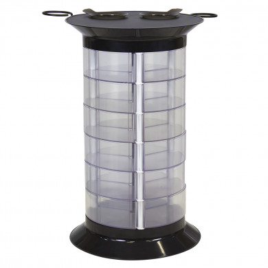 Парикмахерская тележка "GiroCo Doble black" ящики прозрачные